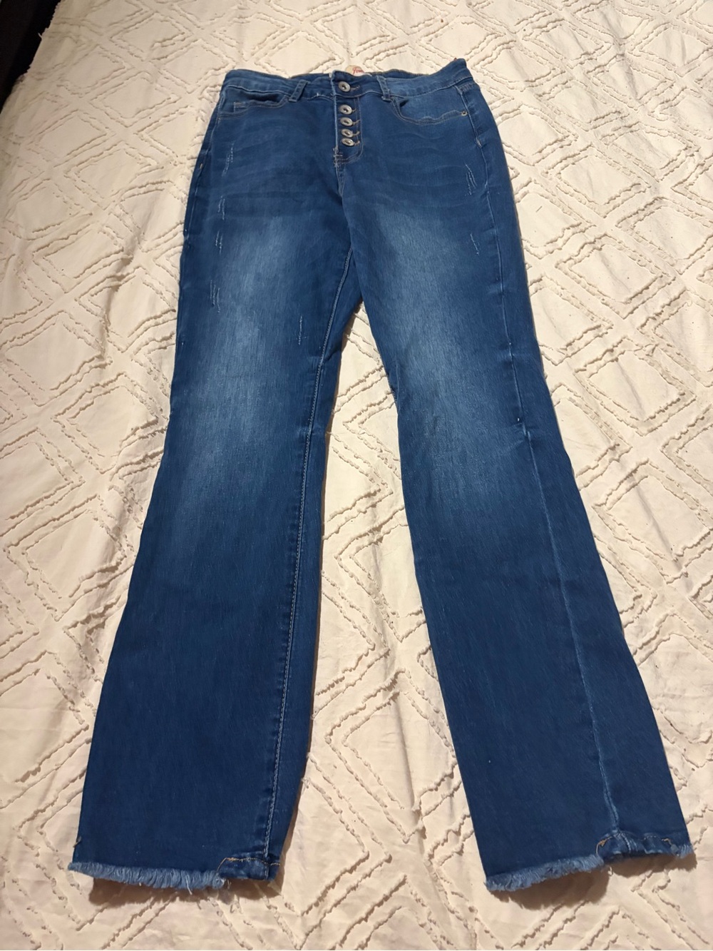 High-Rise Button-Fly Women's Blue Jeans